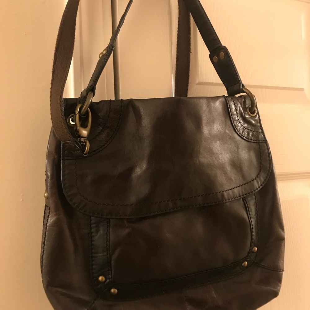 Fossil Brown Leather Crossbody Satchel Shoulder Bag